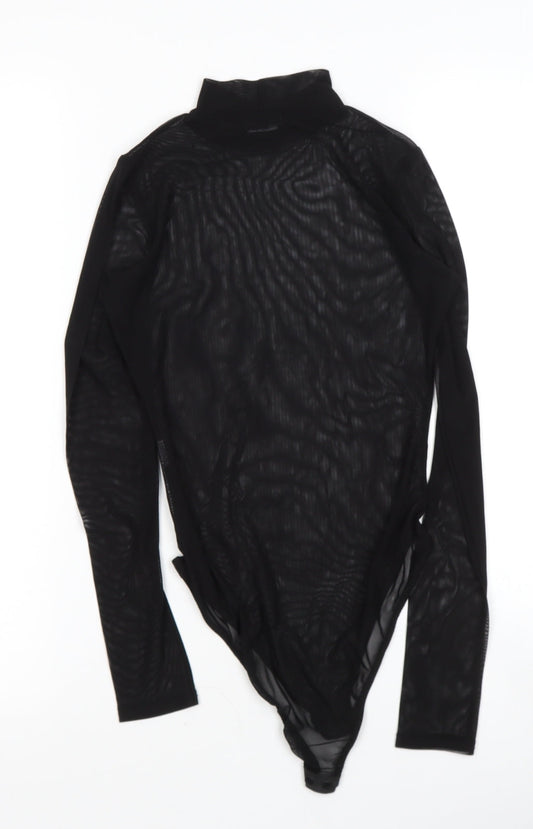 Boohoo Womens Black Polyester Blend Basic Blouse Size 4 Halter