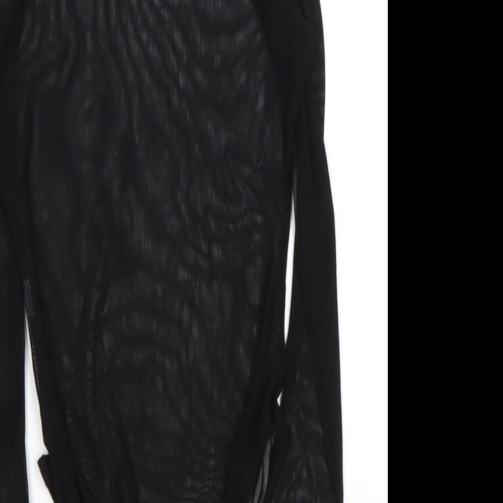 Boohoo Womens Black Polyester Blend Basic Blouse Size 4 Halter