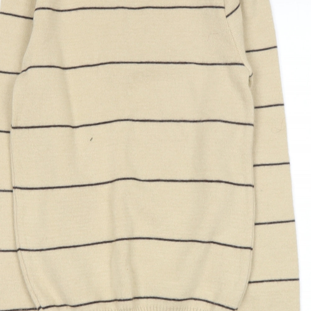 C&A Womens Beige Striped Polyester Pullover Jumper Size 12