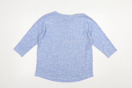 TU Womens Blue Crew Neck Viscose Pullover Jumper Size 10 - Butterfly