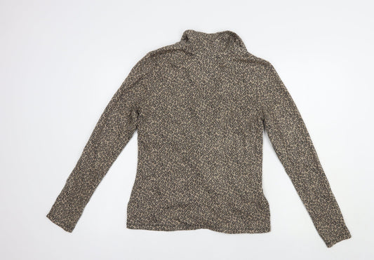 George Womens Beige Animal Print  Jacket Blazer Size 12  Button