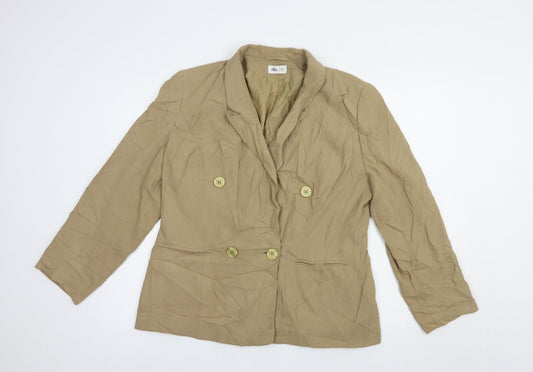 BHS Womens Beige Jacket Blazer Size 16 Button