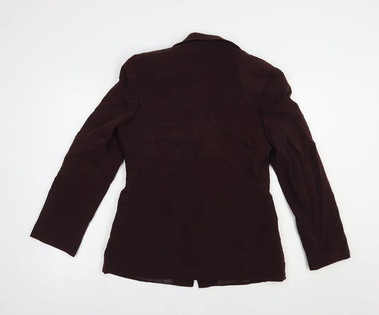 AMARANTO Womens Purple Jacket Blazer Size 12 Button