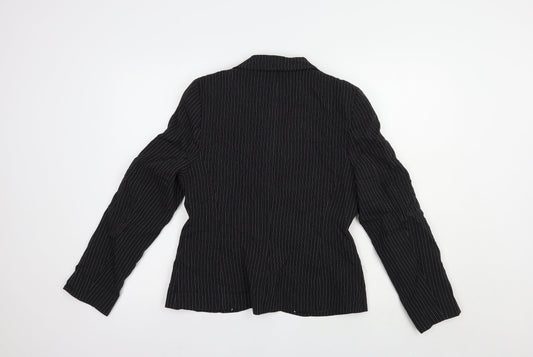 Dorothy Perkins Womens Black Striped Jacket Blazer Size 12 Button