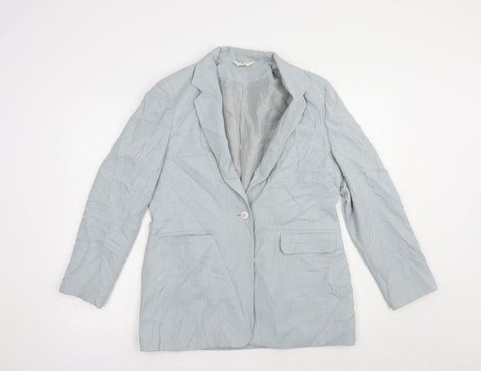 Berkertex Womens Grey Jacket Blazer Size 12 Button