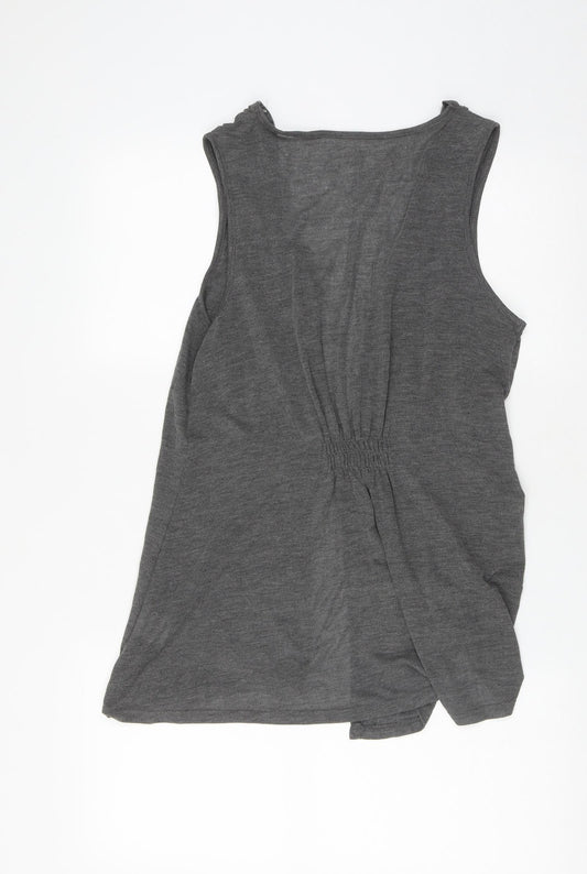 Soon Womens Grey V-Neck Polyester Cape Jumper Size 16 - Waistcoat Style