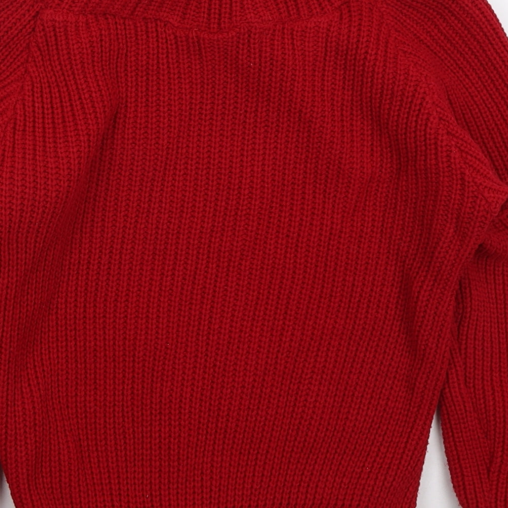Womens UK Size S Misspap Red Pullover Jumper