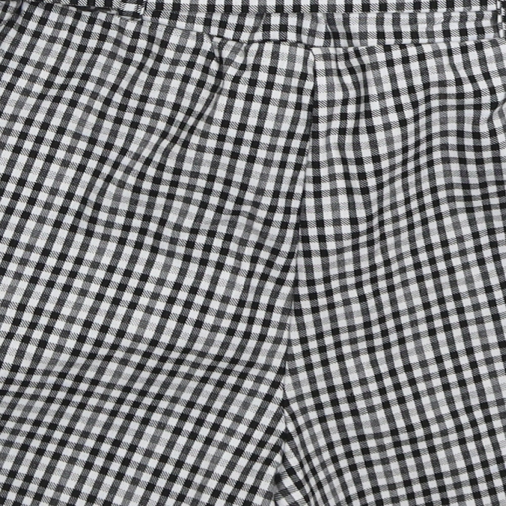 Qioz Womens Grey Check Cotton Mom Shorts Size 6 L3 in Regular