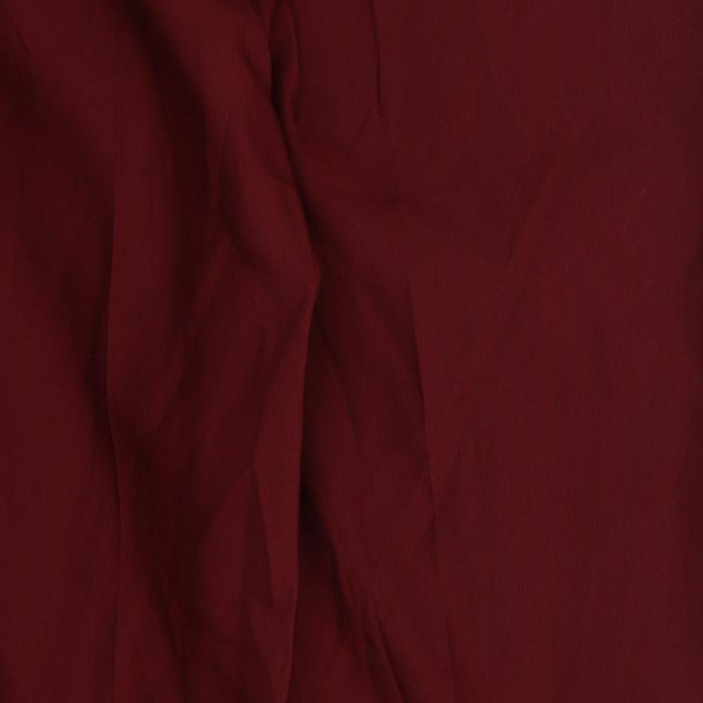 Iymes Womens Red Cotton Trousers Size 38 in L29 in Regular Button