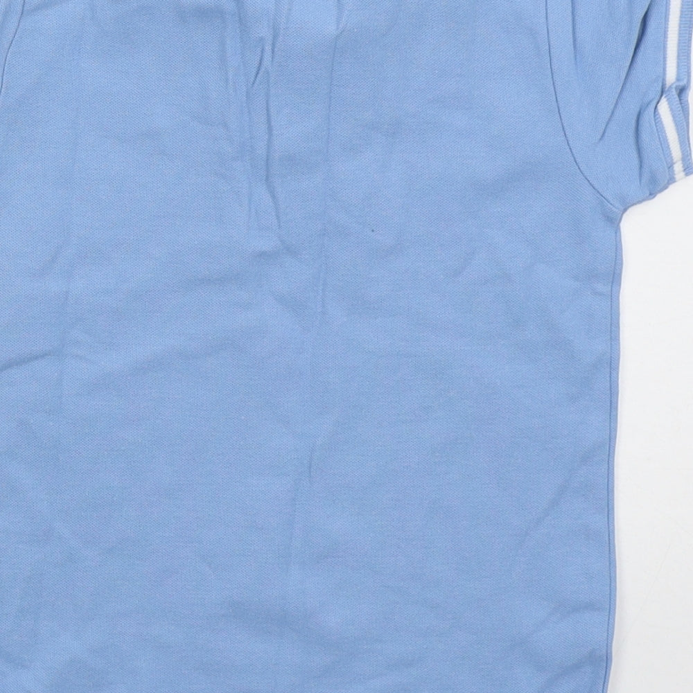 Jeff & co Boys Blue Cotton Basic Polo Size 5-6 Years Collared Pullover
