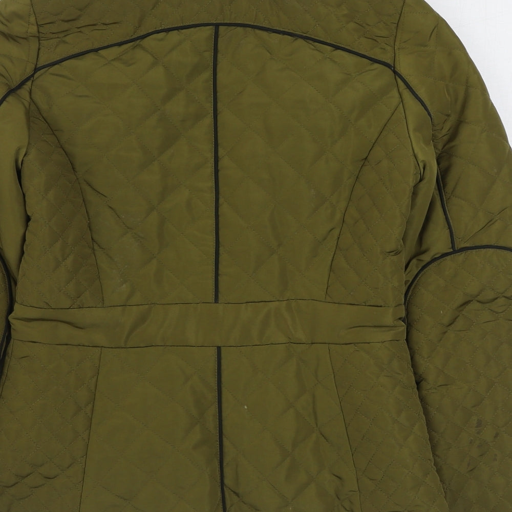 Womens UK Size 6 River Island Green Quilted Coat