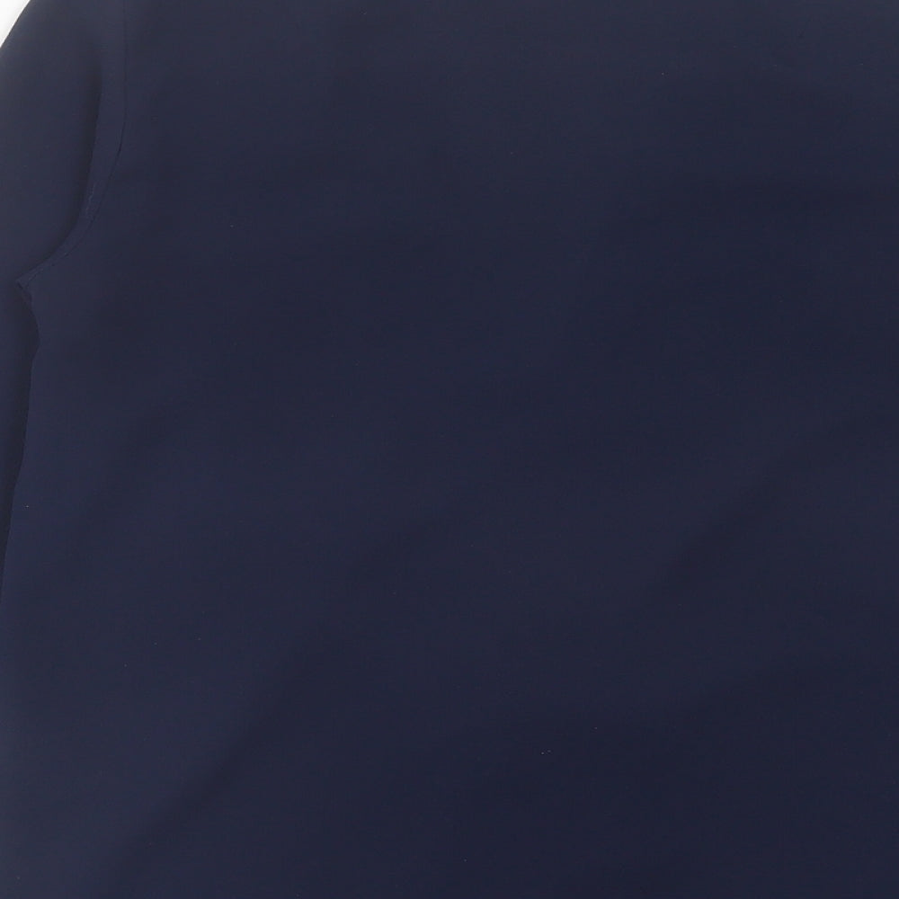 George Womens Blue Polyester Basic Blouse Size 8 V-Neck