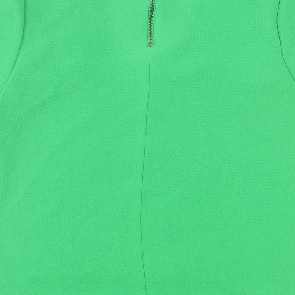 Womens UK Size 8 Topshop Green Basic T-Shirt
