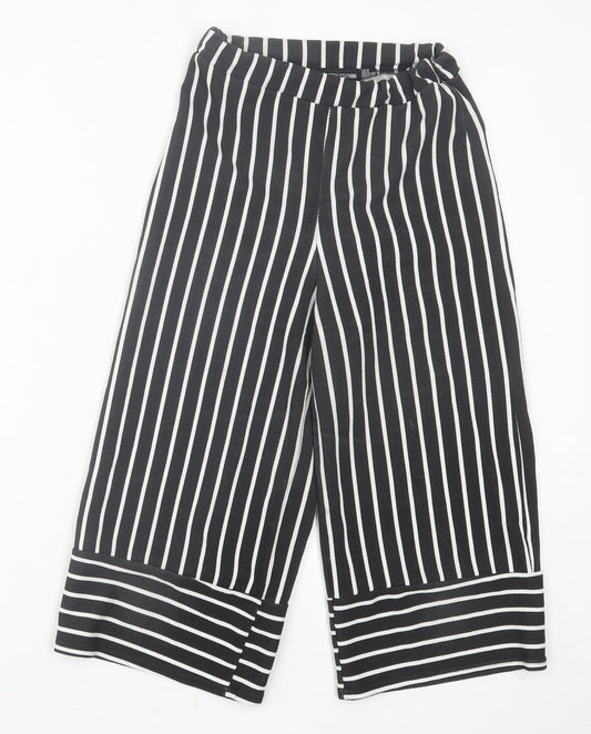 Womens UK Size 6 PRETTYLITTLETHING Regular Fit Cropped Black Trousers