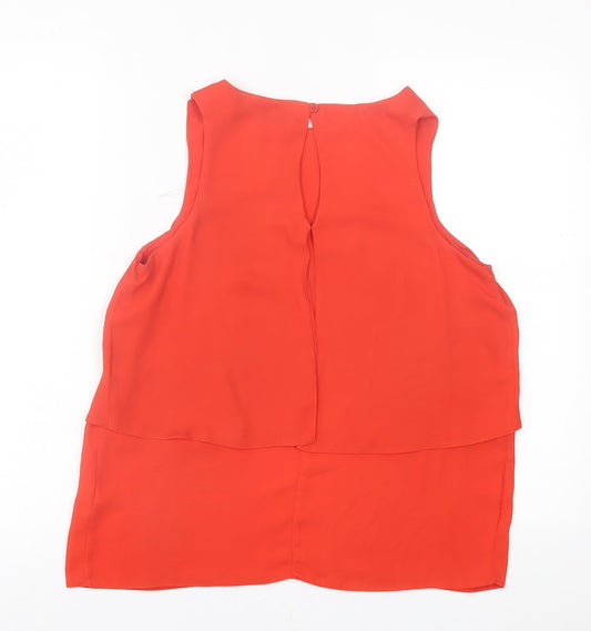 F&F Womens Red Polyester Basic Tank Size 10 Crew Neck