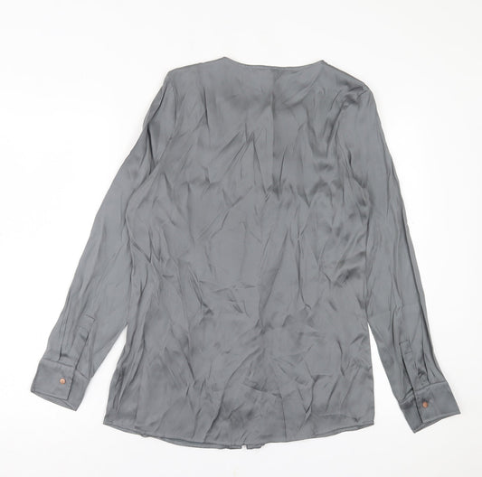 Womens UK Size 10 NEXT Grey Basic Button-Up