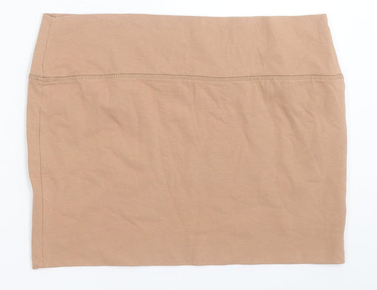 New Look Womens Beige Cotton A-Line Skirt Size 14