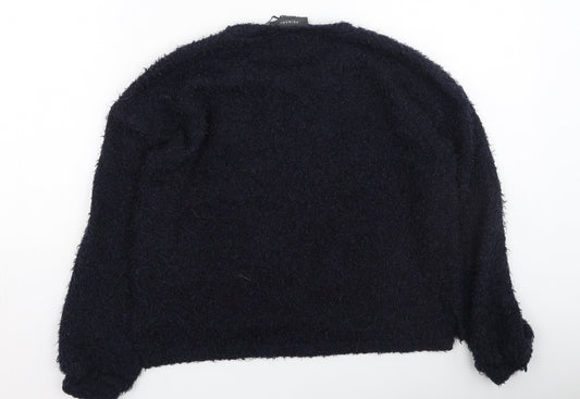 Primark Womens Blue Round Neck Polyester Pullover Jumper Size 2XS