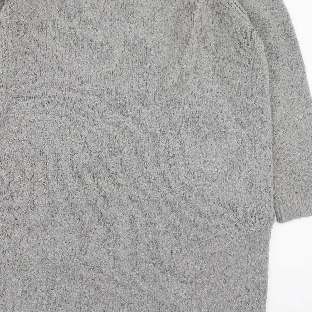 b.young Womens Grey V-Neck Acrylic Cardigan Jumper Size L