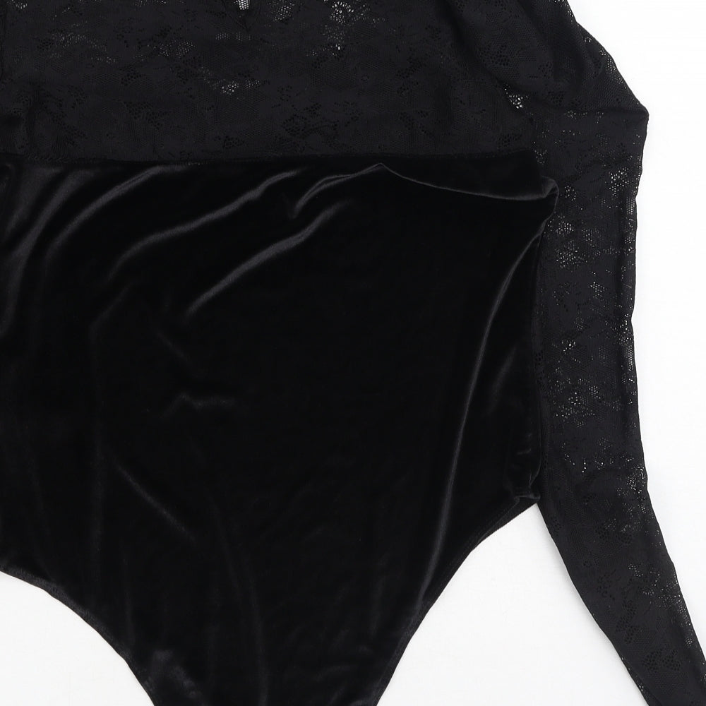 Primark Womens Black Polyester Basic Blouse High Neck