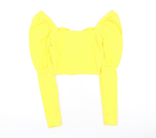 Womens UK Size 6 In the Style Yellow Basic Blouse