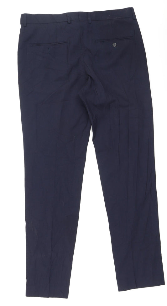 Womens UK Size 34 H&M Regular Fit Blue Trousers