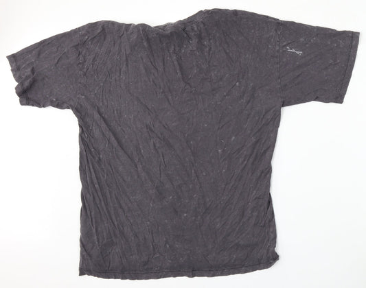 Primark Womens Grey Cotton Basic T-Shirt Size 6 Round Neck - Friends