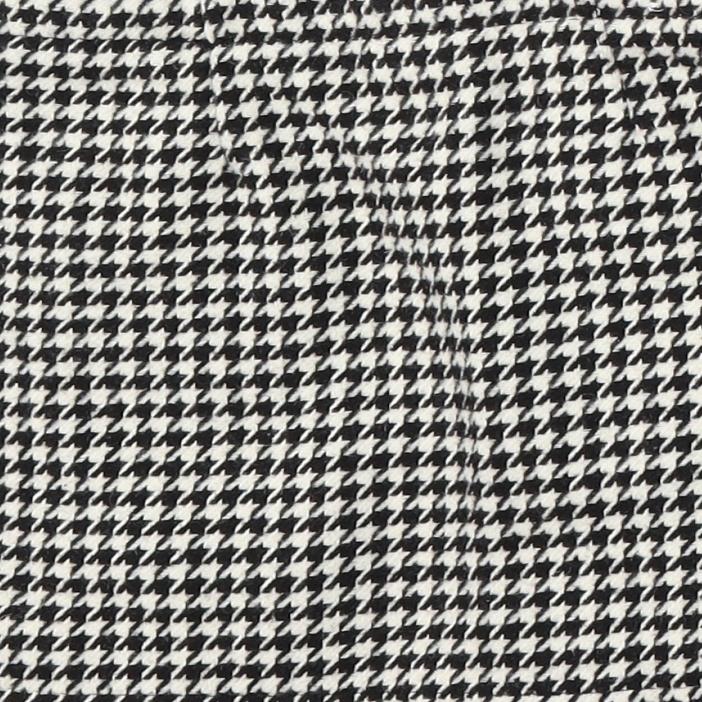 NEXT Girls White Houndstooth Polyester A-Line Skirt Size 7 Years Regular