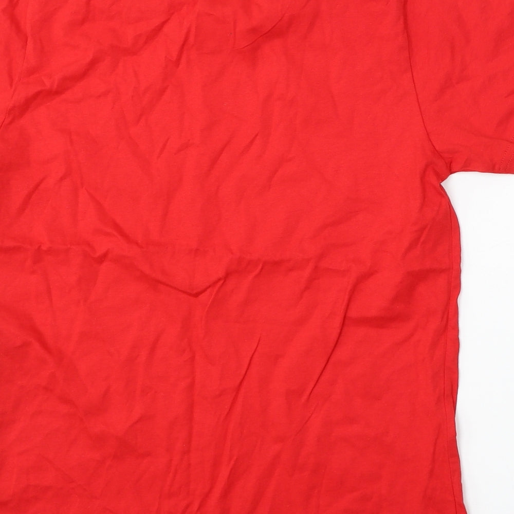 Womens UK Size M Earth Positive Red Basic T-Shirt