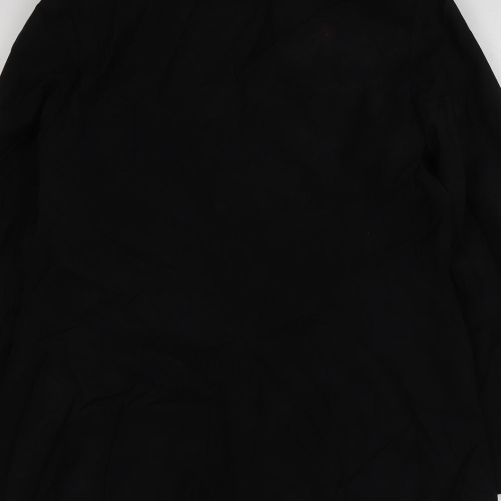 Ozone Womens Black Polyester Jacket Suit Jacket Size S