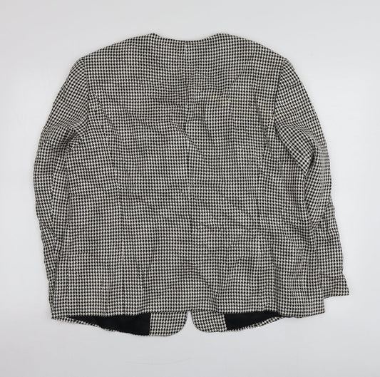 Gerry Weber Womens Beige Houndstooth Polyester Jacket Blazer Size 14