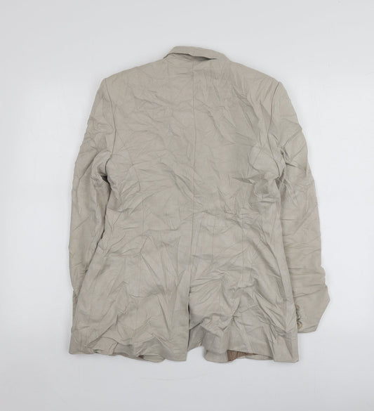 NEXT Womens Beige Viscose Jacket Suit Jacket Size 12