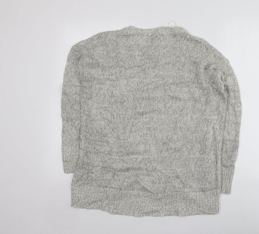 New Look Mens Grey Round Neck Acrylic Pullover Jumper Size M