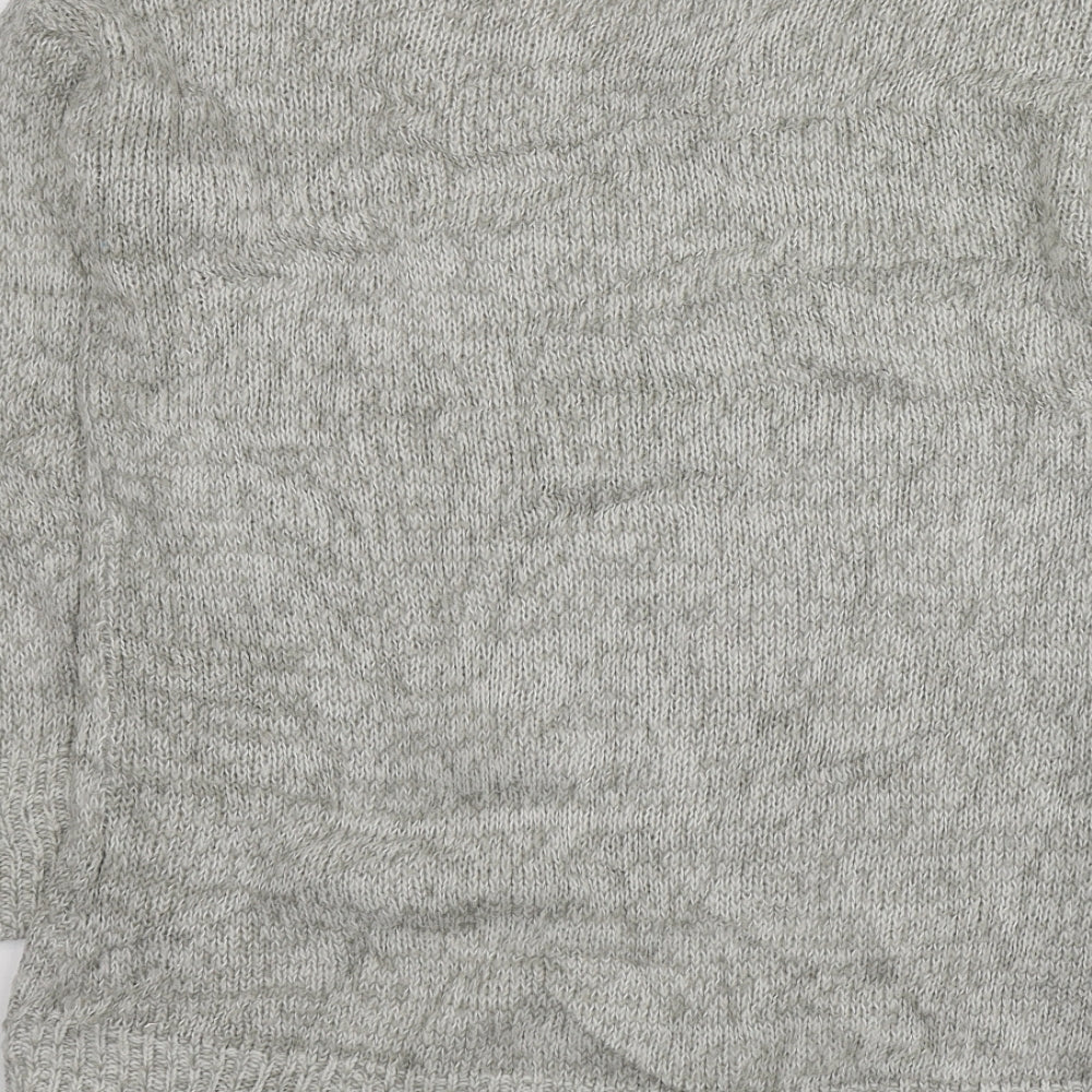 New Look Mens Grey Round Neck Acrylic Pullover Jumper Size M