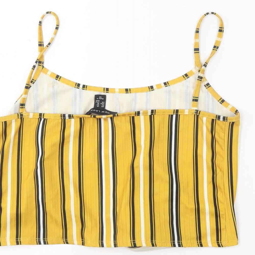 Womens UK Size 14 New Look Yellow Camisole T-Shirt