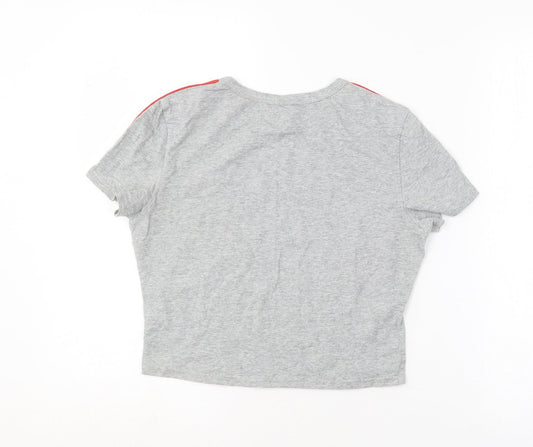 SheIn Womens Grey Cotton Basic T-Shirt Size L Round Neck