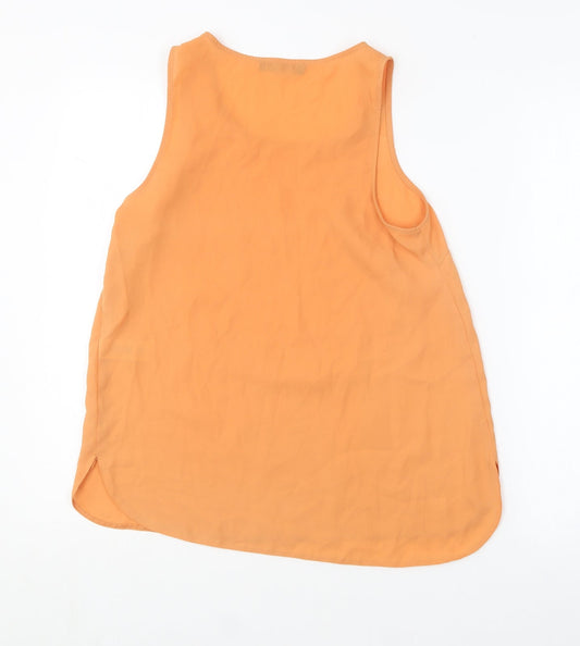 Primark Womens Orange Polyester Basic Blouse Size 8 Square Neck