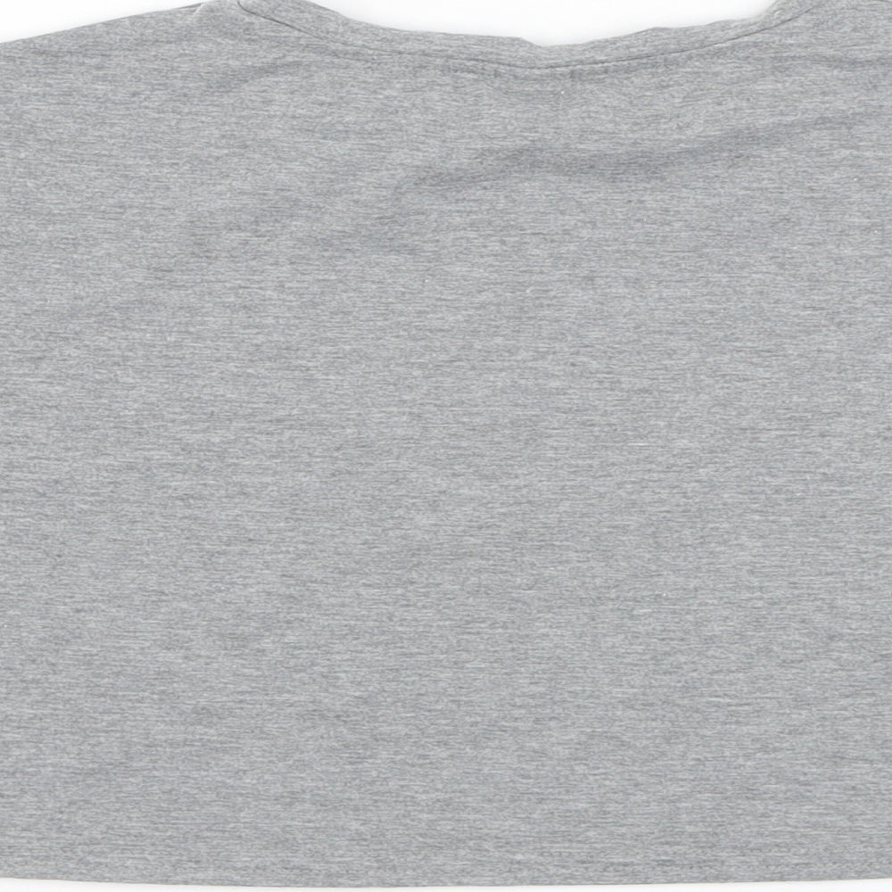 SheIn Girls Grey Polyester Basic T-Shirt Size 12-13 Years Round Neck Pullover - C'est La Vie