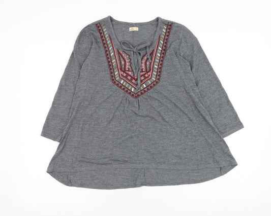 Womens UK Size S Hollister Grey Basic Blouse