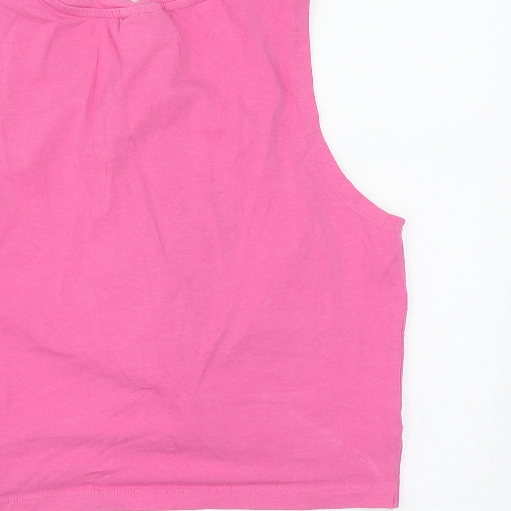 Noisy may Girls Pink Cotton Cropped Tank Size M Round Neck