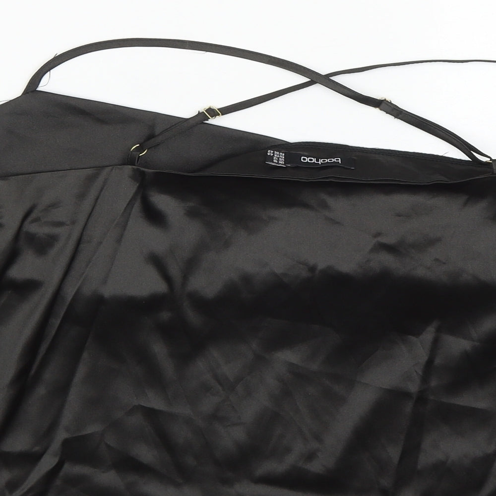 Boohoo Womens Black Polyester Camisole Blouse Size 16 Cowl Neck