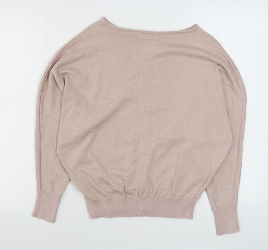 F&F Womens Pink Boat Neck Viscose Pullover Jumper Size 14