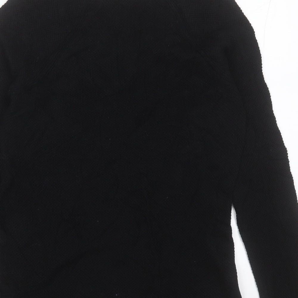 Gap Womens Black V-Neck Cotton Pullover Jumper Size 2XS