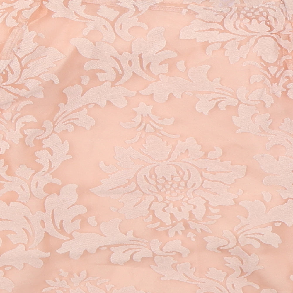 Boohoo Womens Pink Floral Polyester Skater Skirt Size 8 Zip