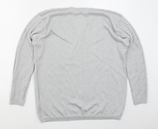 Womens UK Size L Jumper Grey Pullover Jumper