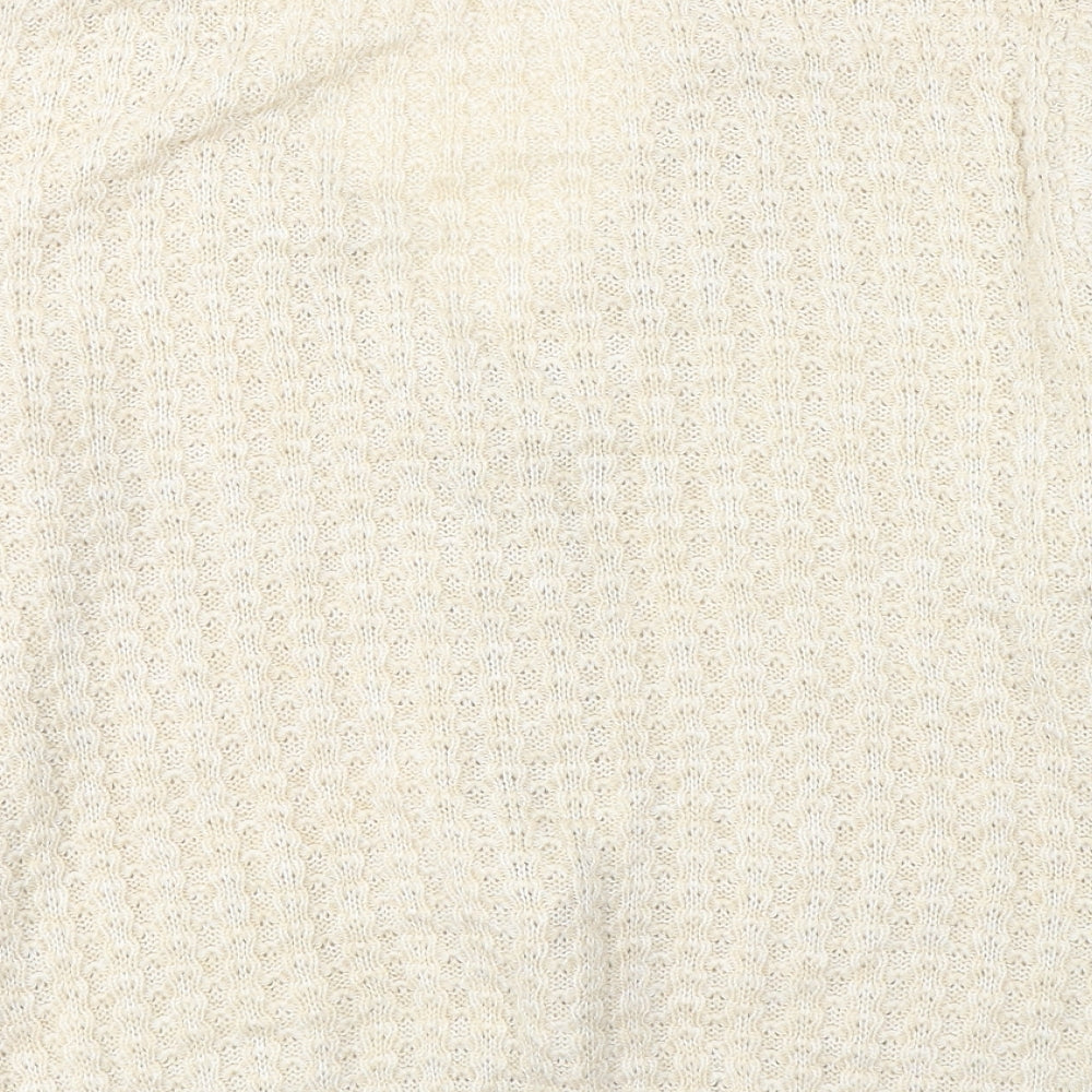 Damart Womens Ivory V-Neck Acrylic Cardigan Jumper Size 14