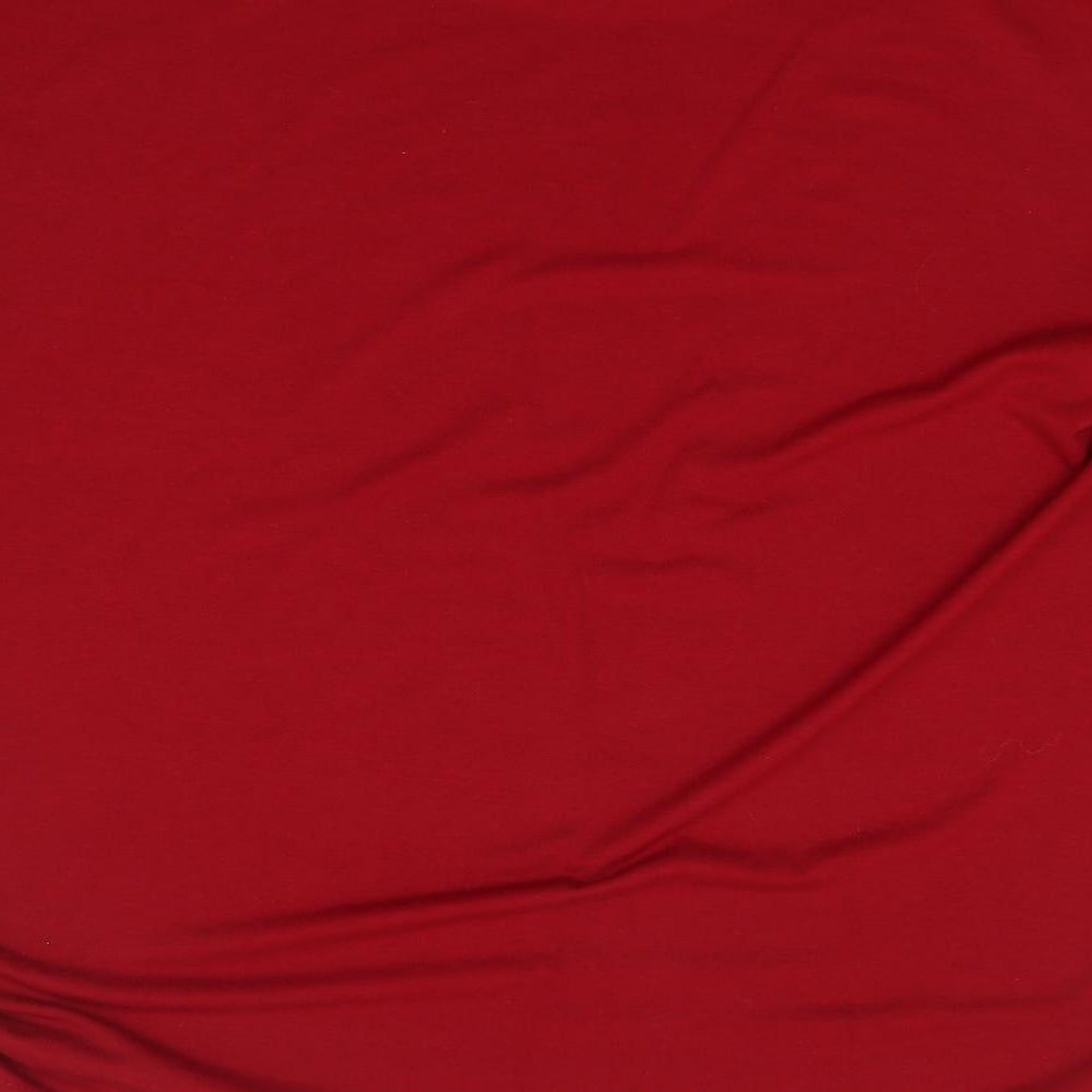 Missgood Womens Red Viscose Jersey T-Shirt Size L Round Neck - Batwing