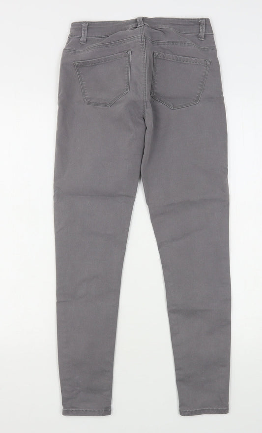 Denim & Co. Womens Grey Cotton Skinny Jeans Size 8 L27 in Regular
