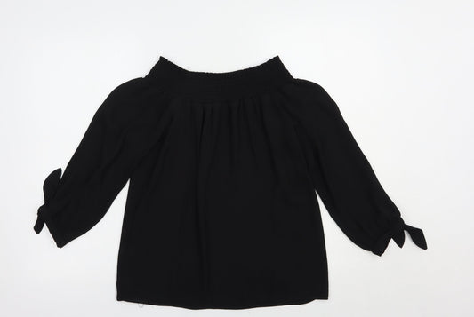 Womens UK Size 10 Dorothy Perkins Black Basic Blouse