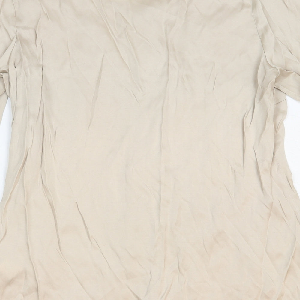 Womens UK Size 10 NEXT Beige Basic Button-Up